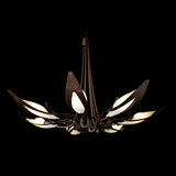 Hubbardton Forge 2025 Bronze White Art Glass (BB) Parasol 7-Light Chandelier