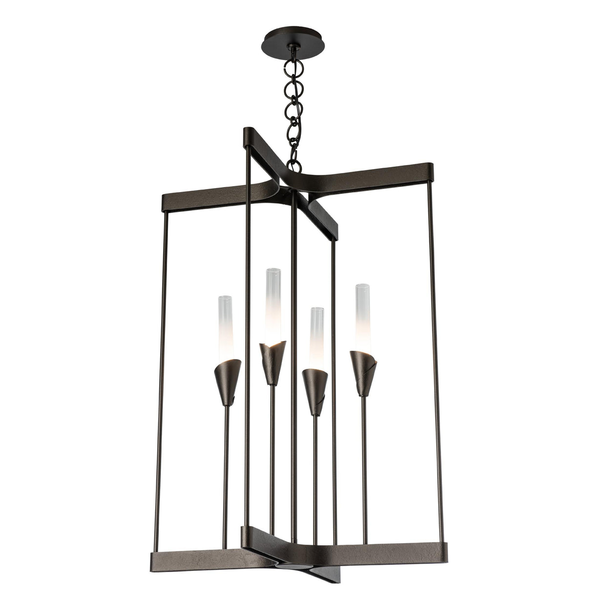 Hubbardton Forge 2025 Oil Rubbed Bronze Frosted Gradient Glass (WC) Lilium 4-Light Chandelier