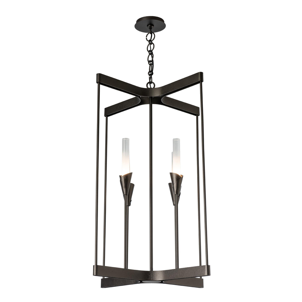 Hubbardton Forge 2025 Oil Rubbed Bronze Frosted Gradient Glass (WC) Lilium 4-Light Chandelier