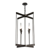 Hubbardton Forge 2025 Oil Rubbed Bronze Frosted Gradient Glass (WC) Lilium 4-Light Chandelier