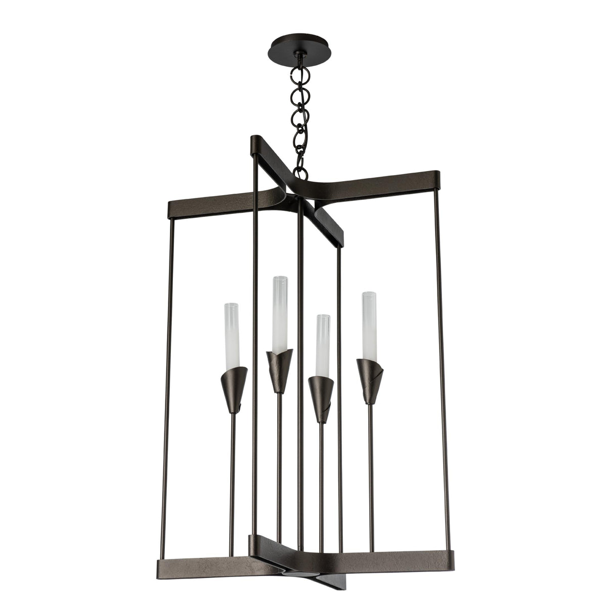 Hubbardton Forge 2025 Oil Rubbed Bronze Frosted Gradient Glass (WC) Lilium 4-Light Chandelier