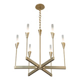 Hubbardton Forge 2025 Modern Brass Frosted Gradient Glass (WC) Lilium 6-Light Chandelier