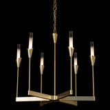 Hubbardton Forge 2025 Modern Brass Frosted Gradient Glass (WC) Lilium 6-Light Chandelier