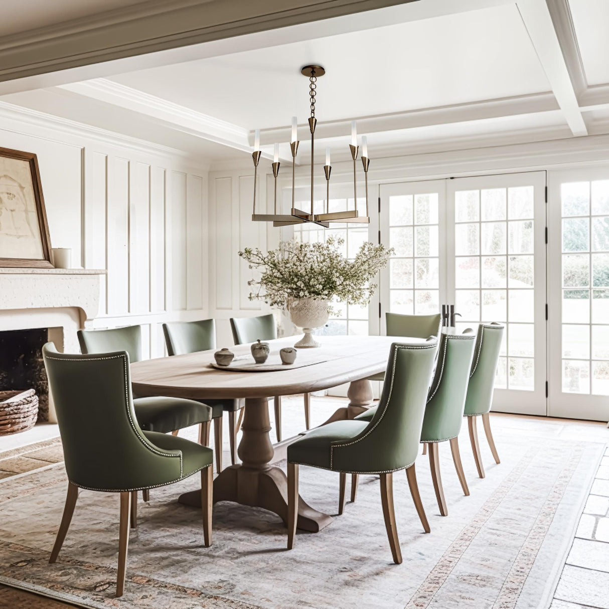 Hubbardton Forge 2025 Modern Brass Frosted Gradient Glass (WC) Lilium 6-Light Chandelier