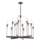 Hubbardton Forge 2025 Dark Smoke Frosted Gradient Glass (WC) Lilium 12-Light Chandelier