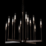 Hubbardton Forge 2025 Dark Smoke Frosted Gradient Glass (WC) Lilium 12-Light Chandelier