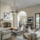 Hubbardton Forge 2025 Dark Smoke Frosted Gradient Glass (WC) Lilium 12-Light Chandelier