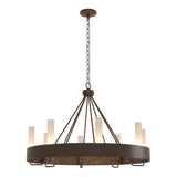 Hubbardton Forge 2019 Bronze Frosted Glass (FD) Banded Ring Chandelier