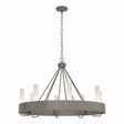 Hubbardton Forge 2019 Dark Smoke Frosted Glass (FD) Banded Ring Chandelier