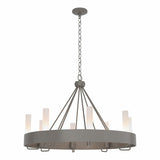 Hubbardton Forge 2019 Dark Smoke Frosted Glass (FD) Banded Ring Chandelier