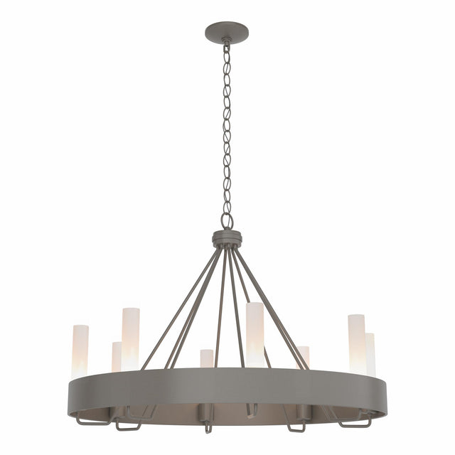 Hubbardton Forge 2019 Dark Smoke Frosted Glass (FD) Banded Ring Chandelier