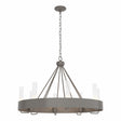 Hubbardton Forge 2019 Dark Smoke Clear Glass (ZM) Banded Ring Chandelier