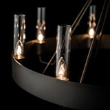 Hubbardton Forge 2019 Dark Smoke Clear Glass (ZM) Banded Ring Chandelier