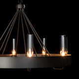 Hubbardton Forge 2019 Dark Smoke Clear Glass (ZM) Banded Ring Chandelier