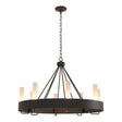 Hubbardton Forge 2019 Black Frosted Glass (FD) Banded Ring Chandelier