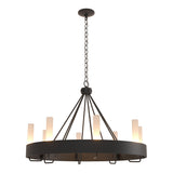 Hubbardton Forge 2019 Black Frosted Glass (FD) Banded Ring Chandelier