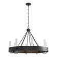 Hubbardton Forge 2019 Black Clear Glass (ZM) Banded Ring Chandelier