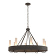 Hubbardton Forge 2019 Natural Iron Frosted Glass (FD) Banded Ring Chandelier