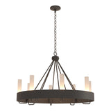 Hubbardton Forge 2019 Natural Iron Frosted Glass (FD) Banded Ring Chandelier
