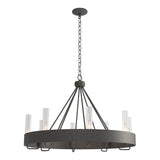 Hubbardton Forge 2019 Natural Iron Clear Glass (ZM) Banded Ring Chandelier