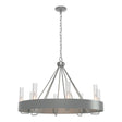 Hubbardton Forge 2019 Vintage Platinum Clear Glass (ZM) Banded Ring Chandelier