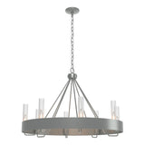 Hubbardton Forge 2019 Vintage Platinum Clear Glass (ZM) Banded Ring Chandelier