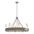 Hubbardton Forge 2019 Vintage Platinum Frosted Glass (FD) Banded Ring Chandelier