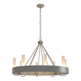 Hubbardton Forge 2019 Vintage Platinum Frosted Glass (FD) Banded Ring Chandelier