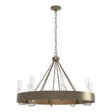 Hubbardton Forge 2019 Soft Gold Clear Glass (ZM) Banded Ring Chandelier