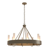 Hubbardton Forge 2019 Soft Gold Frosted Glass (FD) Banded Ring Chandelier