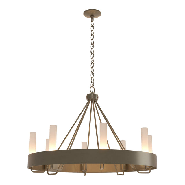 Hubbardton Forge 2019 Soft Gold Frosted Glass (FD) Banded Ring Chandelier