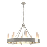 Hubbardton Forge 2019 Sterling Frosted Glass (FD) Banded Ring Chandelier