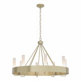 Hubbardton Forge 2019 Modern Brass Frosted Glass (FD) Banded Ring Chandelier