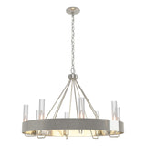 Hubbardton Forge 2019 Sterling Clear Glass (ZM) Banded Ring Chandelier