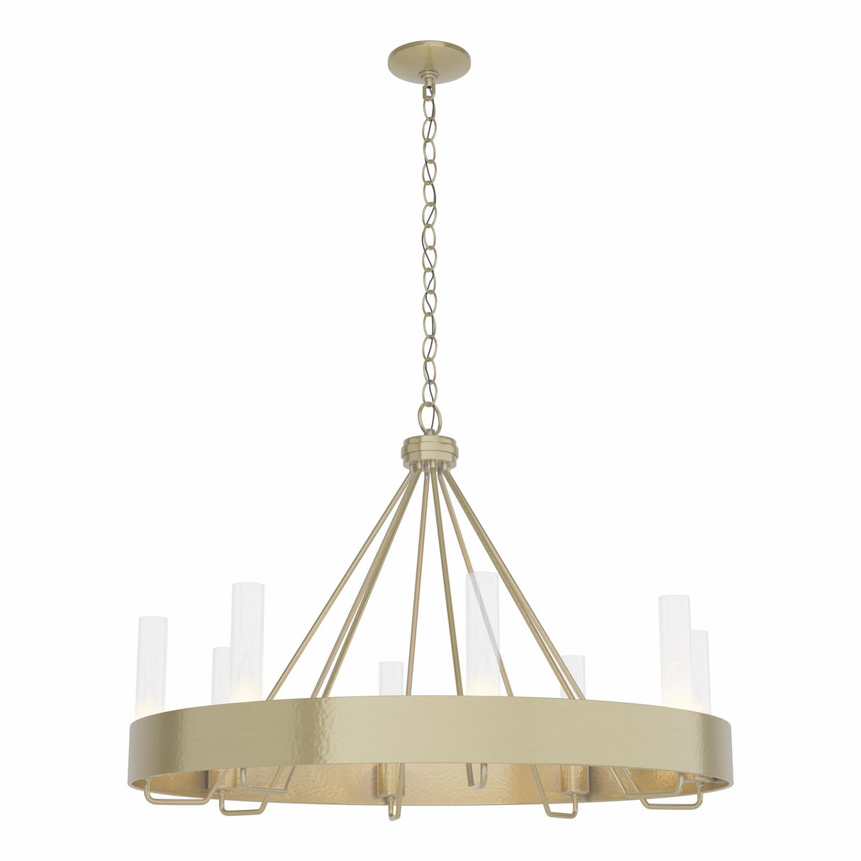 Hubbardton Forge 2019 Modern Brass Clear Glass (ZM) Banded Ring Chandelier