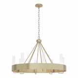 Hubbardton Forge 2019 Modern Brass Clear Glass (ZM) Banded Ring Chandelier