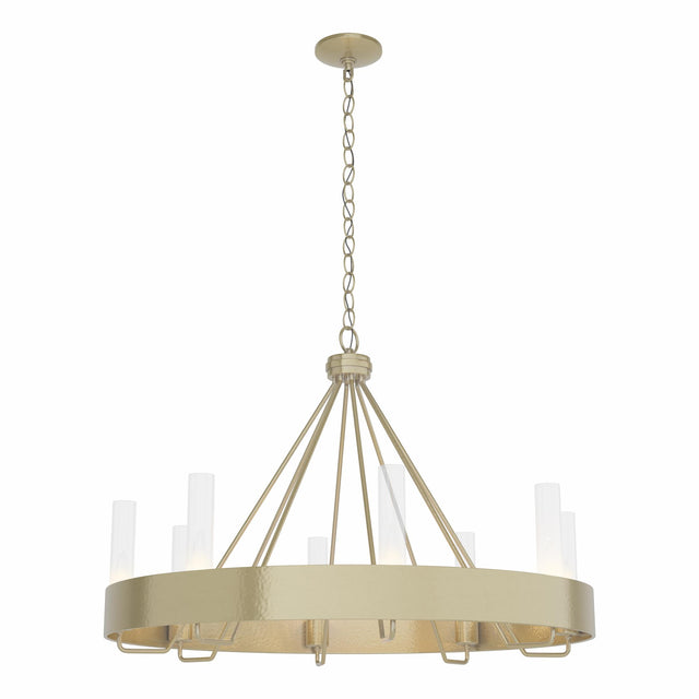Hubbardton Forge 2019 Modern Brass Clear Glass (ZM) Banded Ring Chandelier