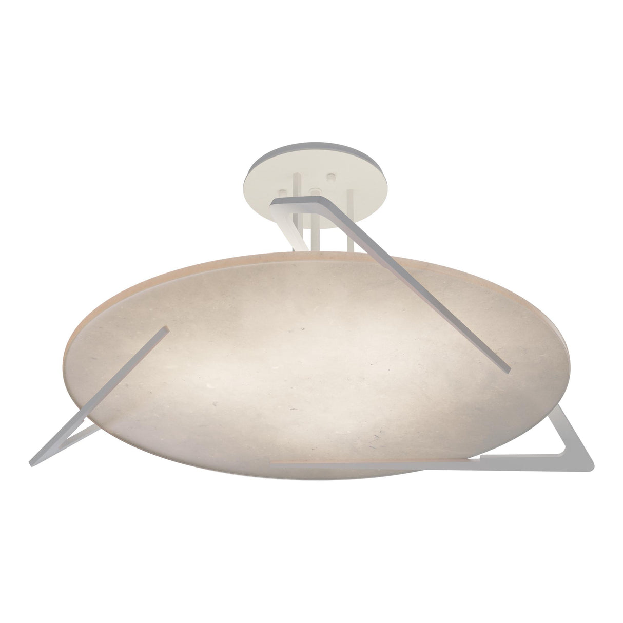 Hubbardton Forge 2024 White Alabaster Callisto Semi-Flush