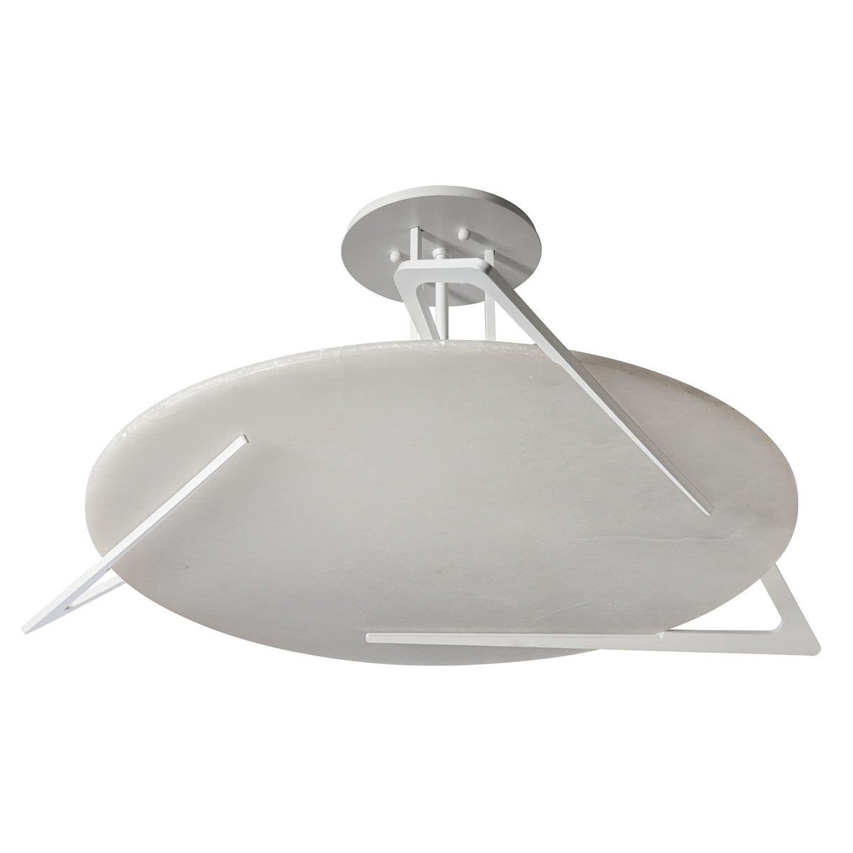 Hubbardton Forge 2024 White Alabaster Callisto Semi-Flush