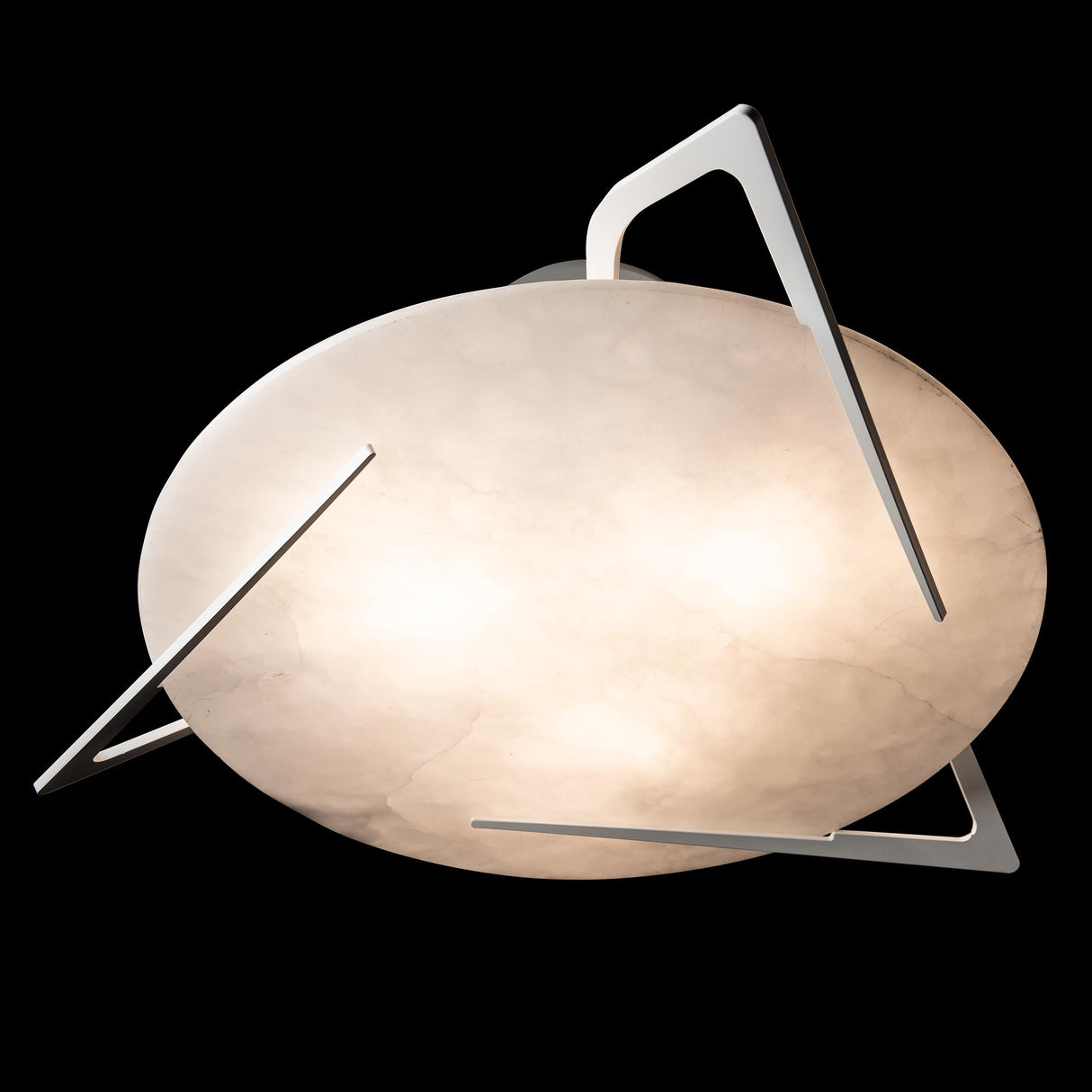 Hubbardton Forge 2024 White Alabaster Callisto Semi-Flush