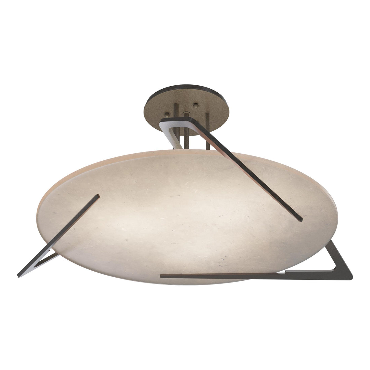 Hubbardton Forge 2024 Dark Smoke Alabaster Callisto Semi-Flush