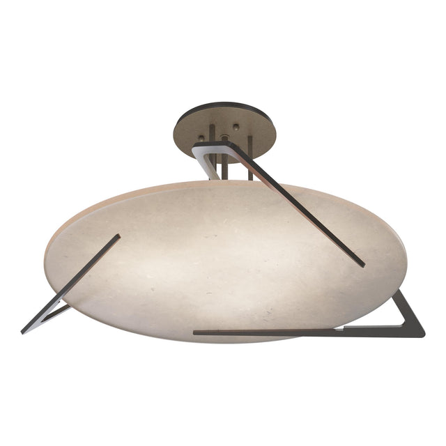 Hubbardton Forge 2024 Dark Smoke Alabaster Callisto Semi-Flush