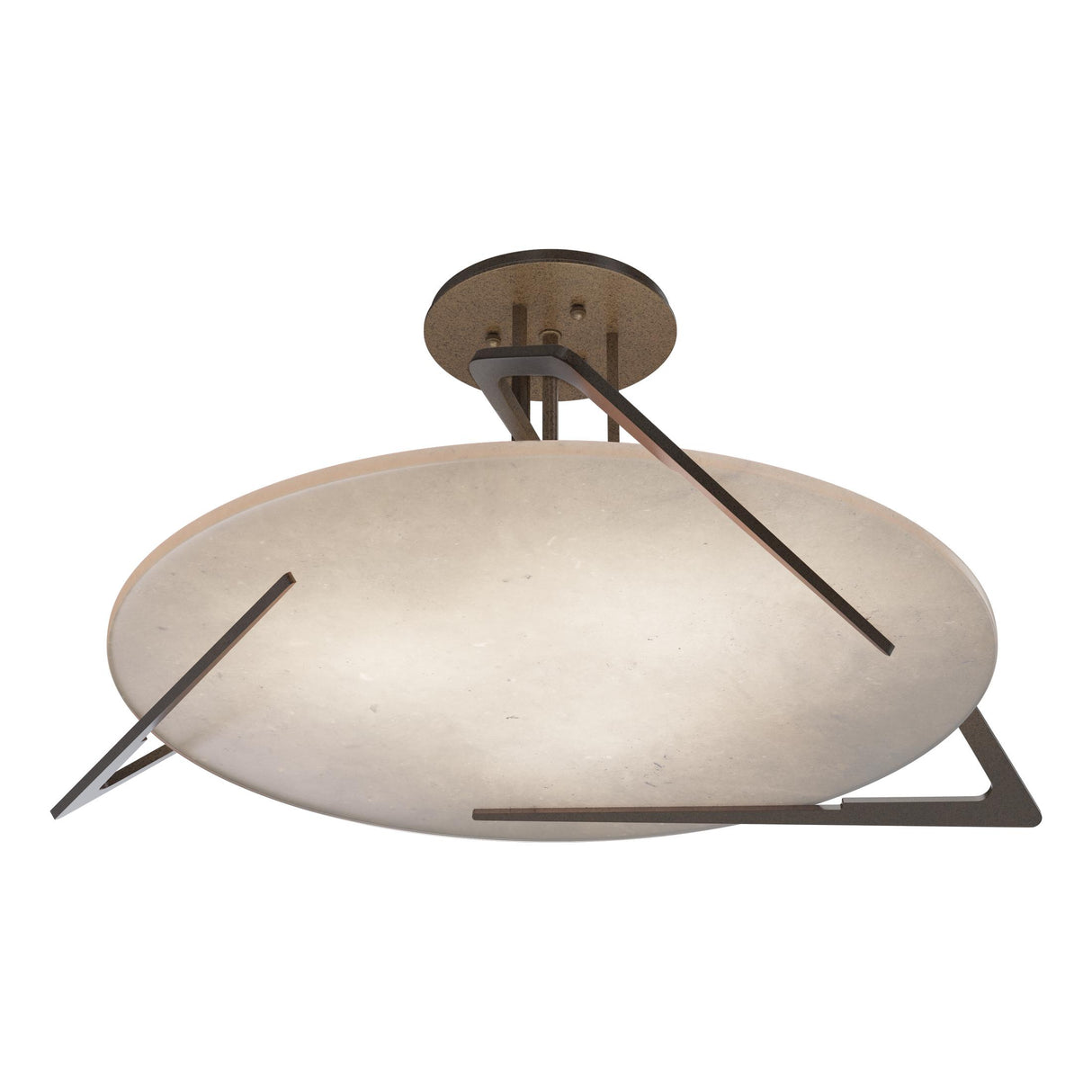 Hubbardton Forge 2024 Bronze Alabaster Callisto Semi-Flush