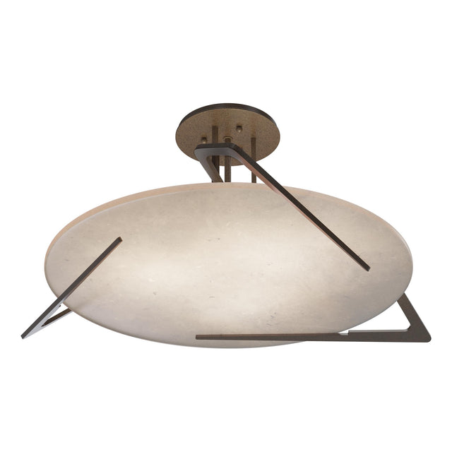 Hubbardton Forge 2024 Bronze Alabaster Callisto Semi-Flush