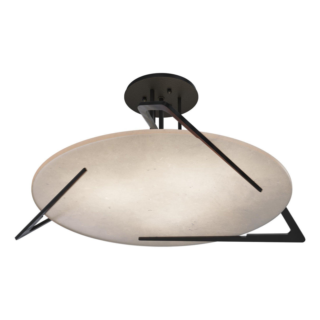 Hubbardton Forge 2024 Black Alabaster Callisto Semi-Flush