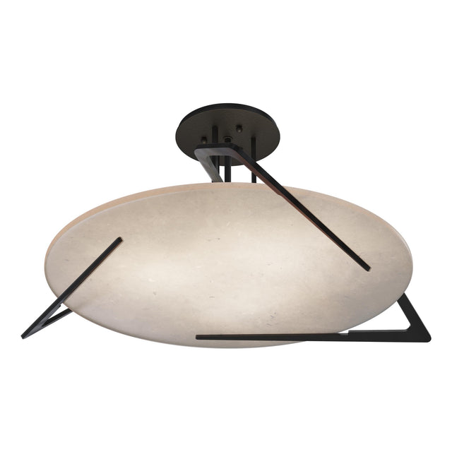 Hubbardton Forge 2024 Black Alabaster Callisto Semi-Flush