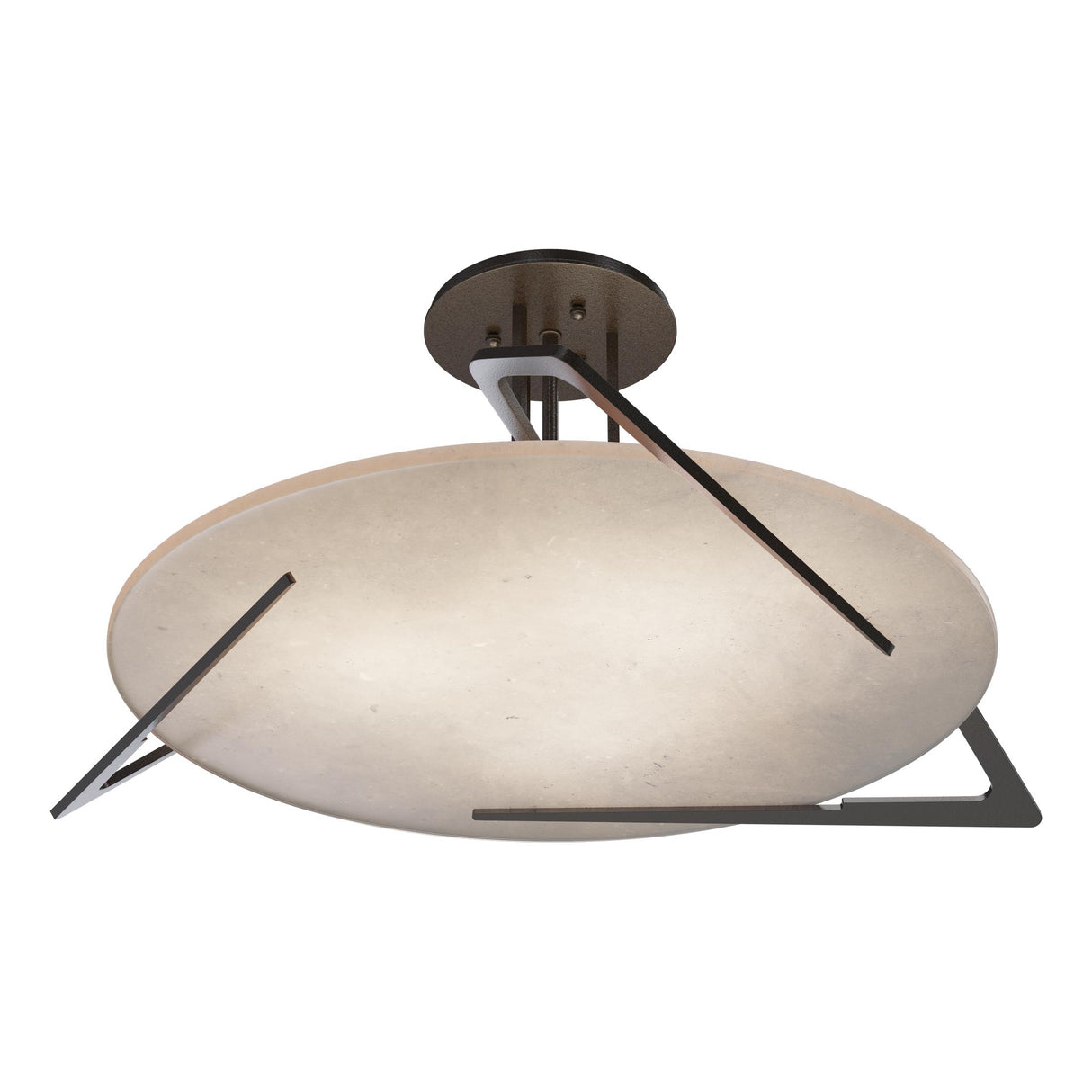 Hubbardton Forge 2024 Oil Rubbed Bronze Alabaster Callisto Semi-Flush