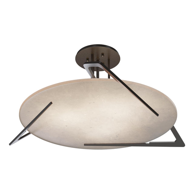 Hubbardton Forge 2024 Oil Rubbed Bronze Alabaster Callisto Semi-Flush