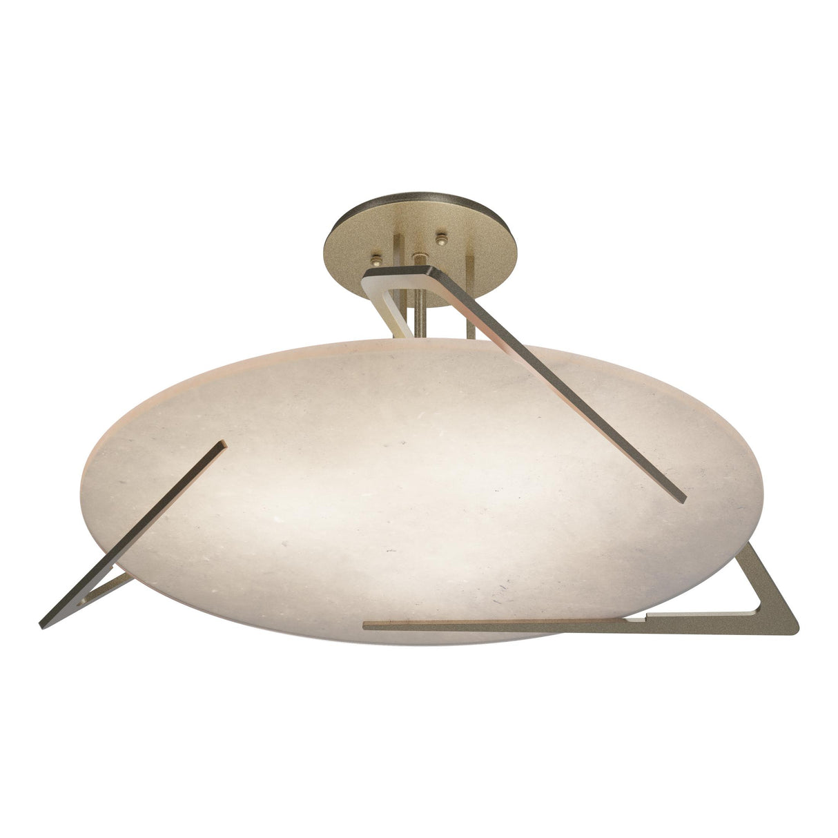 Hubbardton Forge 2024 Soft Gold Alabaster Callisto Semi-Flush