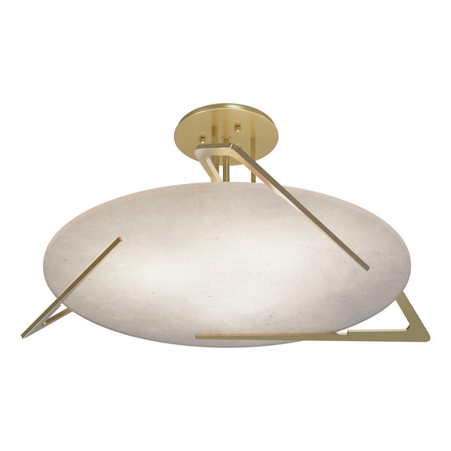 Hubbardton Forge 2024 Modern Brass Alabaster Callisto Semi-Flush